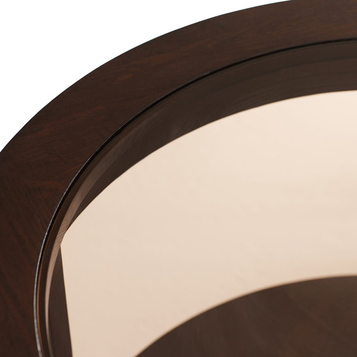 Charlton Home® Wilfredo Round Solid Wood Coffee Table in Chocolate Oak